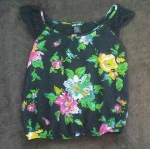 Lace backed, Sheer floral top
